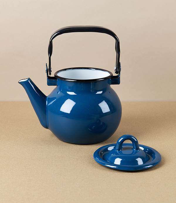 Ukrainian Enamel Kettle, 0.7 litres, Blue