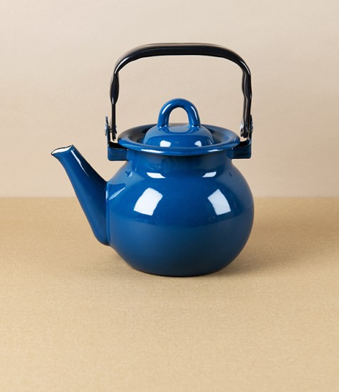 Ukrainian Enamel Kettle, 0.7 litres, Blue