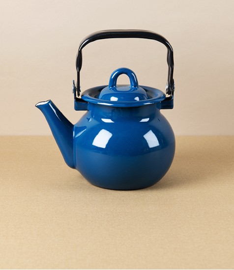 Ukrainian Enamel Kettle, 0.7 litres, Blue