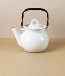 Ukrainian Enamel Kettle, 0.7 litres, Cream