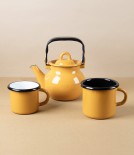 Ukrainian Enamel Kettle, 0.7 litres, Yellow