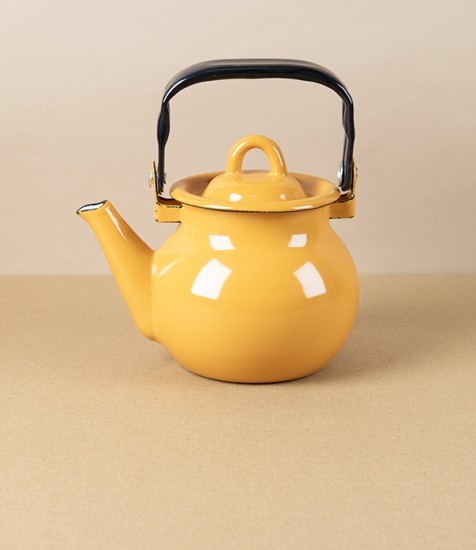 Ukrainian Enamel Kettle, 0.7 litres, Yellow