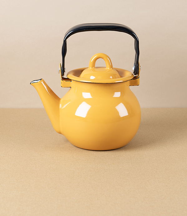 Ukrainian Enamel Kettle, 0.7 litres, Yellow