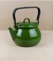 Ukrainian Enamel Kettle, 2.5 litres, Grass Green