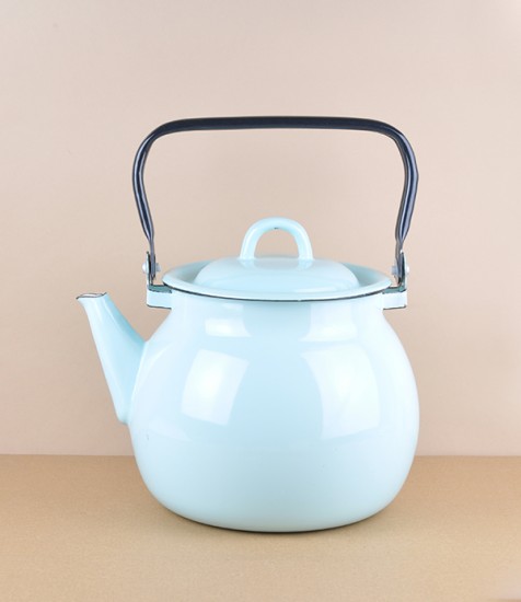Ukrainian enamel kettle, 3.5 litres, light blue