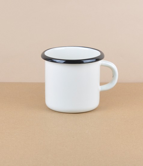 Ukrainian enamel mug 0.4l, cream