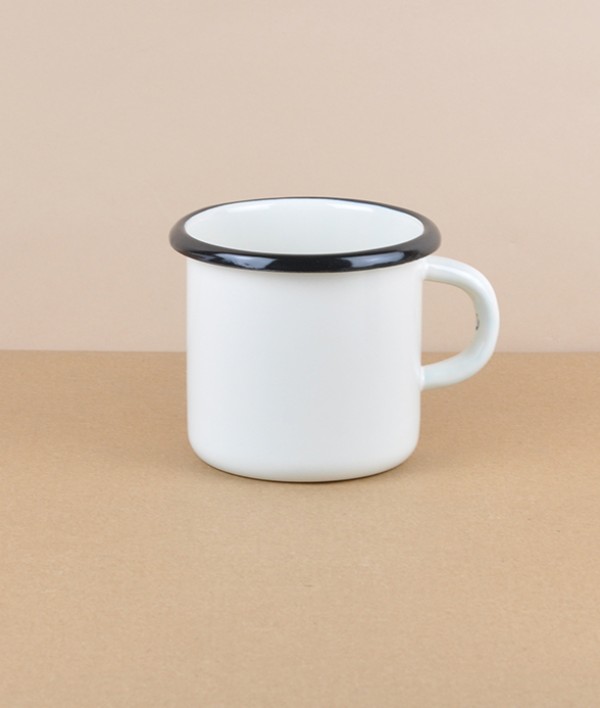 Ukrainian enamel mug 0.4l, cream