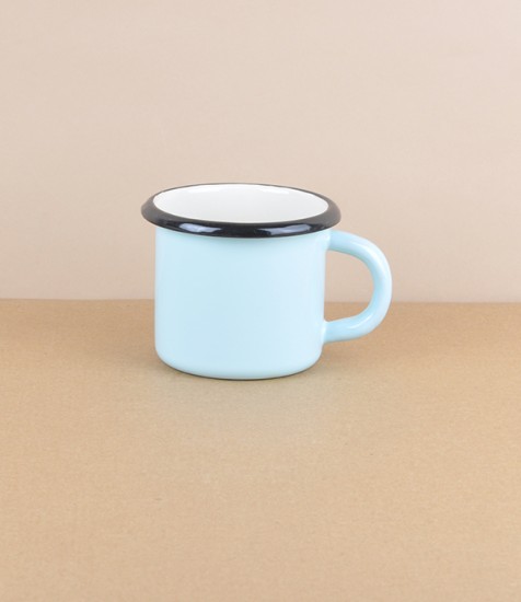 Ukrainian Enamel Small Mug, 0.25l, Light Blue