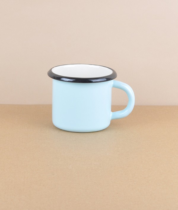 Ukrainian Enamel Small Mug, 0.25l, Light Blue