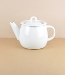 Ukrainian Enamel Teapot, Cream