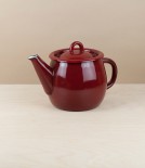 Ukrainian Enamel Teapot, Dark Red