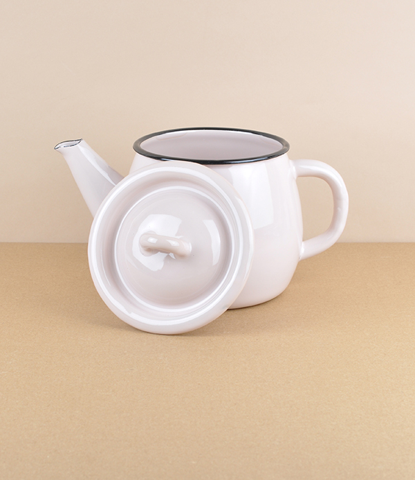 Ukrainian Enamel Teapot, Old Rose