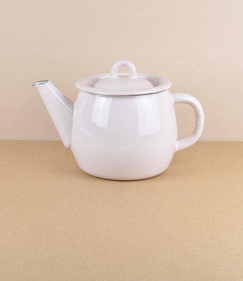 Ukrainian Enamel Teapot, Old Rose