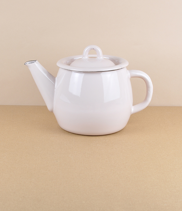 Ukrainian Enamel Teapot, Old Rose