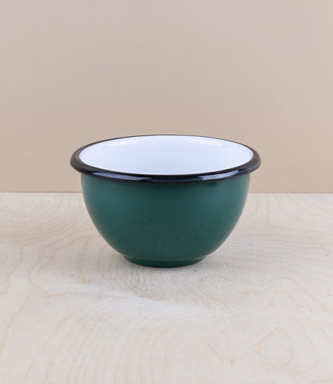 Ukrainian enamel bowl, 10cm, phthalo green