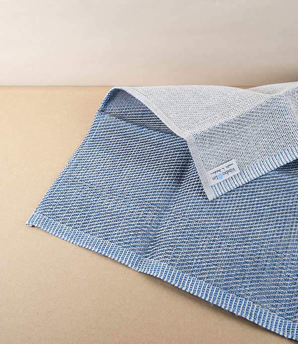 Swedish Linen Bath Mat, Blue, Växbo Lin