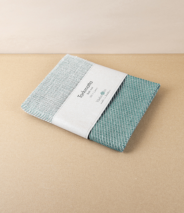 Swedish Linen Bath Mat, Moss Green, Växbo Lin