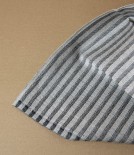 Swedish Linen Jacquard Stripe Bath Towel, Black, Växbo Lin