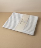 Swedish Linen Jacquard Stripe Bath Towel, White, Växbo Lin