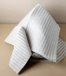 Swedish Linen Jacquard Stripe Bath Towel, White, Växbo Lin