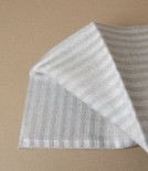 Swedish Linen Jacquard Stripe Bath Towel, White, Växbo Lin