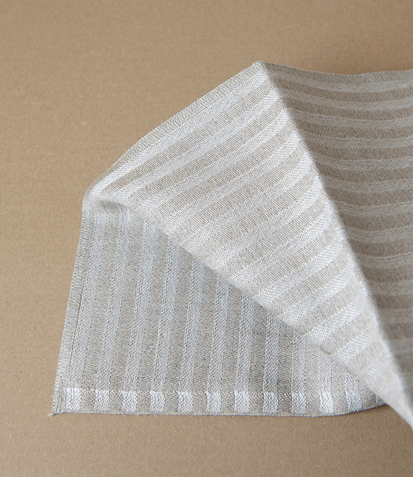 Swedish Linen Jacquard Stripe Bath Towel, White, Växbo Lin