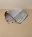 Swedish Linen Dish Cloth, Natural with Red Hem, Växbo Lin