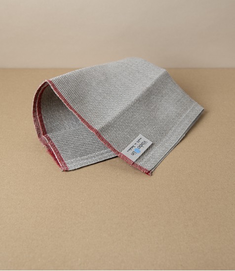 Swedish Linen Dish Cloth, Natural with Red Hem, Växbo Lin