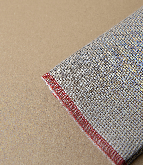 Swedish Linen Dish Cloth, Natural with Red Hem, Växbo Lin
