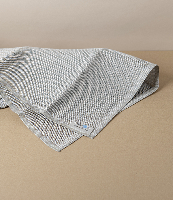 Swedish Linen Floor Cloth, White Hem, Växbo Lin