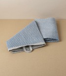 Swedish Linen Jacquard Check Hand Towel, Blue, Växbo Lin