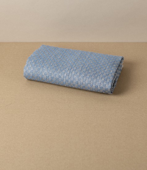 Swedish Linen Jacquard Check Hand Towel, Blue, Växbo Lin