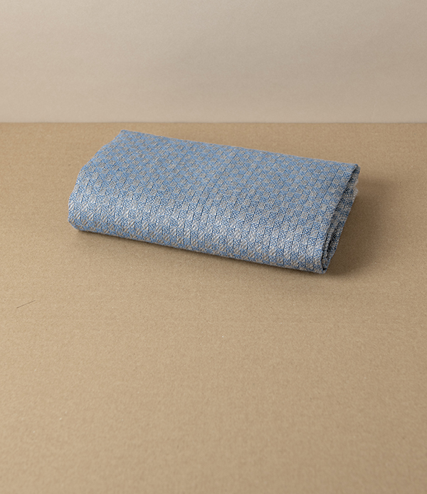 Swedish Linen Jacquard Check Hand Towel, Blue, Växbo Lin
