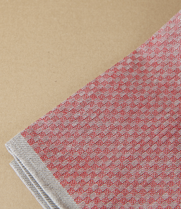 Swedish Linen Jacquard Check Hand Towel, Red, Växbo Lin