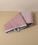 Swedish Linen Jacquard Check Hand Towel, Red, Växbo Lin