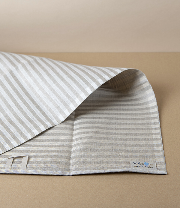 Swedish Linen Jacquard Stripe Towel, White, Växbo Lin