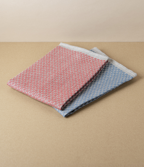 Swedish Linen Jacquard Check Hand Towel, Red, Växbo Lin