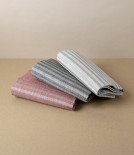 Swedish Linen Jacquard Stripe Towel, Red, Växbo Lin