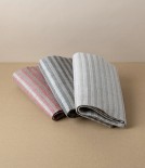 Swedish Linen Jacquard Stripe Towel, White, Växbo Lin