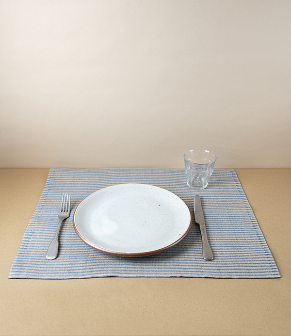 Swedish Linen Placemats, Set of 2, Blue, Växbo Lin