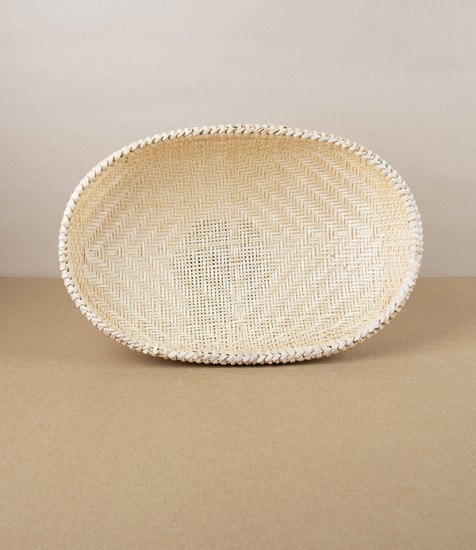 Vietnamese Woven Bamboo Colander, Oval