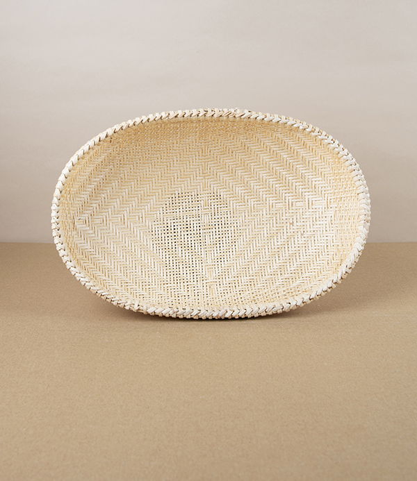 Vietnamese Woven Bamboo Colander, Oval