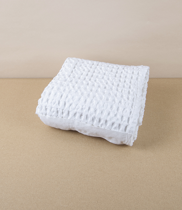 Waffle Weave Organic Cotton Large Hand Towel, Natural White