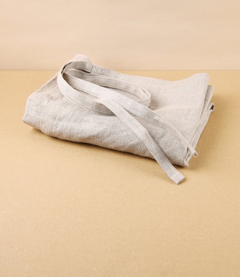 Lithuanian Linen Waist Apron, Natural
