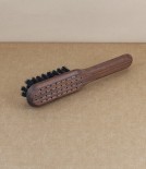 Oiled walnut hand stitched beard brush