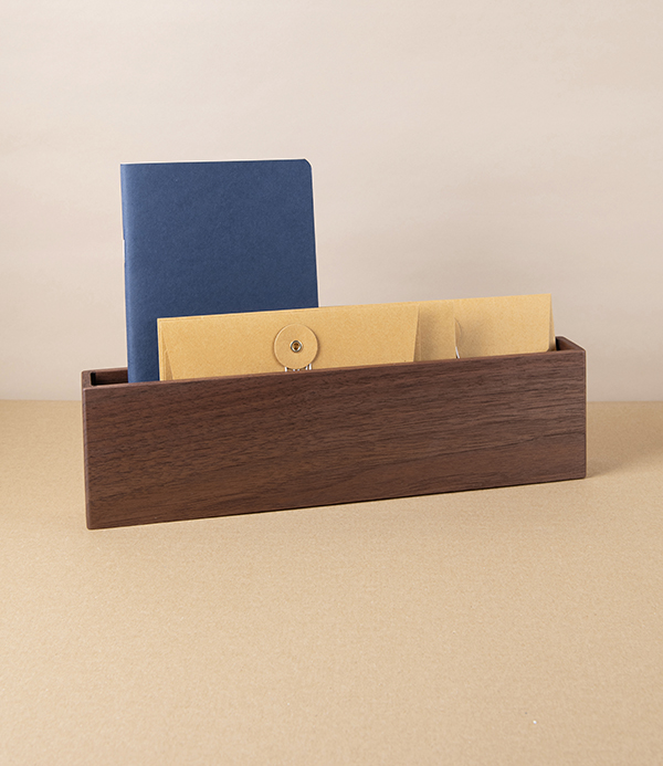 Japanese Letter or Magazine Rack, Walnut