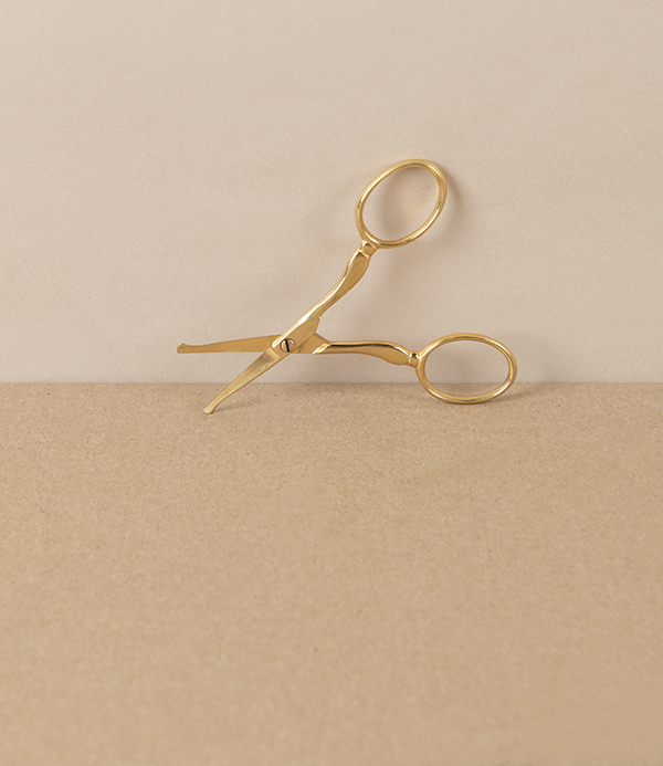 WaSa Solingen Gold-Plated Nasal Scissors with Leather Pouch