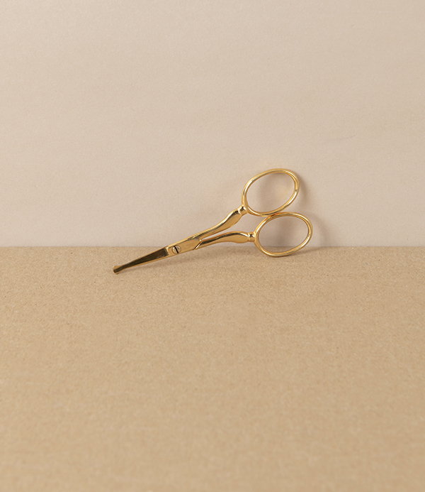 WaSa Solingen Gold-Plated Nasal Scissors with Leather Pouch