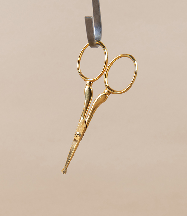 WaSa Solingen Gold-Plated Nasal Scissors with Leather Pouch