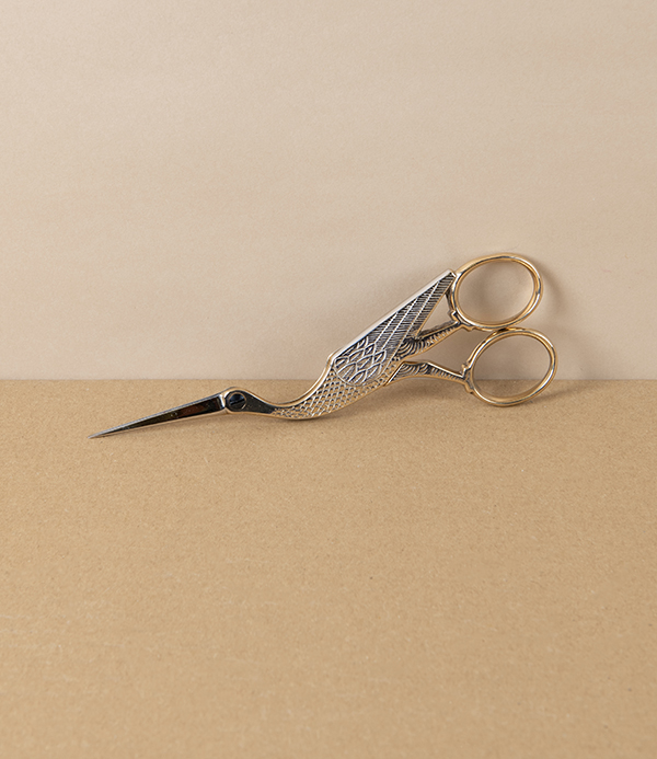 WaSa Solingen Stork Embroidery Scissors with Leather Holder, 6.5”